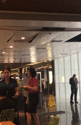 Parts of ceiling at Asia Square's Food Garden collapsed
