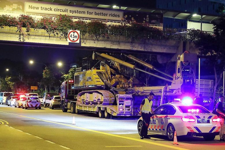 LTA and BCA says overhead bridge hit by crane is structurally safe 
