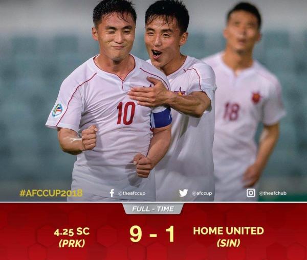 Home United shamed by North Koreans, lost 9-1