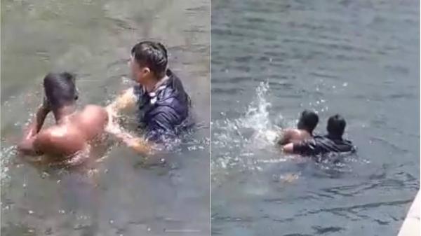 Policeman jumps into canal to nab alleged molester 