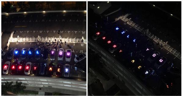 Singaporean dude proposes to girlfriend from rooftop carpark